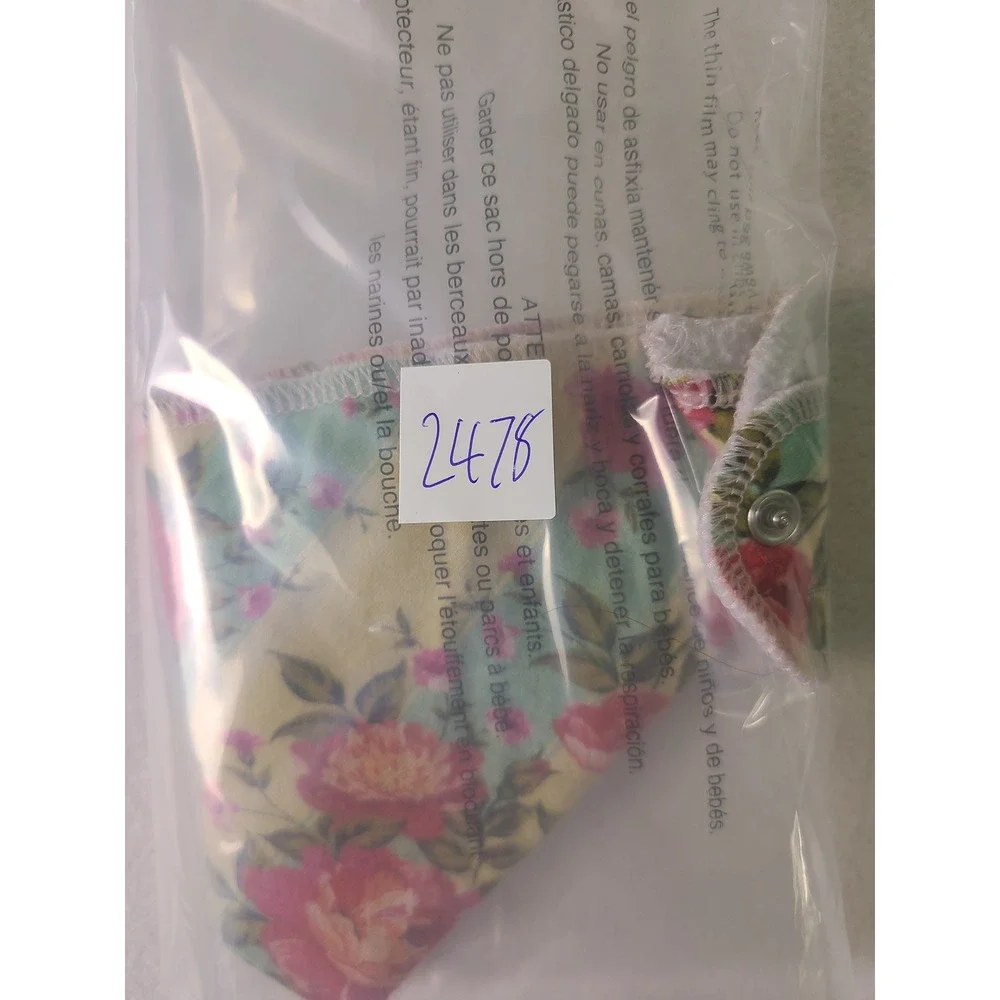 upsimples Bandana Drool Bib Baby OS Pink Floral Organic Cotton Fleece Cottage